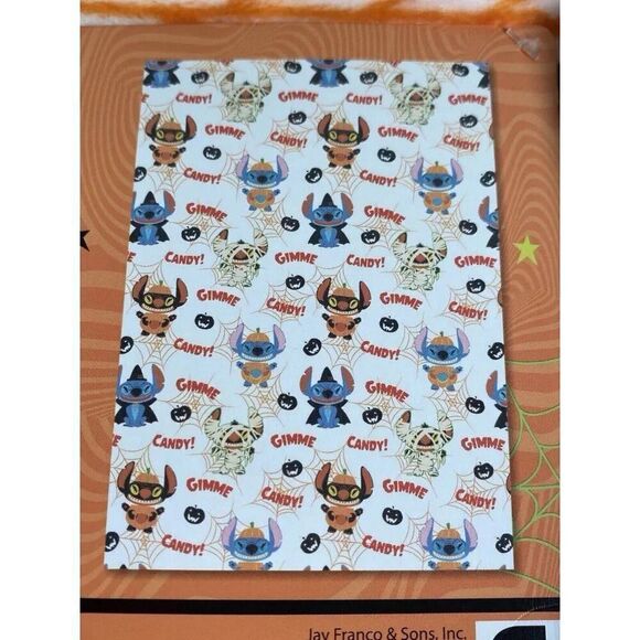 Disney Stitch Halloween Plush Throw Blanket 50”x70” Gimme Candy Witch Pumpkin - Picture 5 of 12